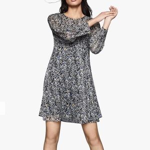 Reiss Charlotte Burnout Dress, Blue - US 2